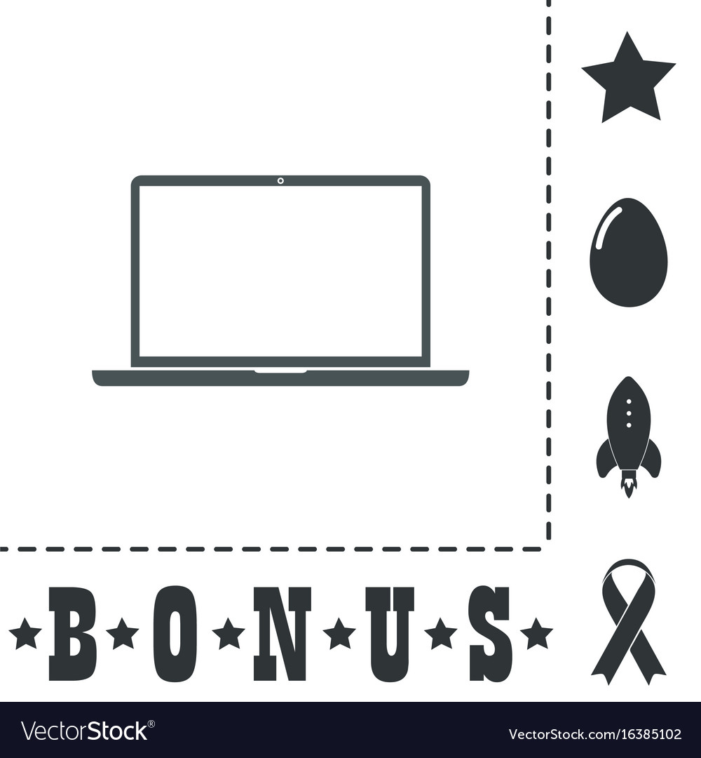 Laptop - icon sign and button