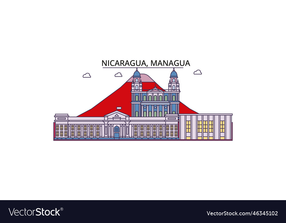 Nicaragua managua Tourismus Sehenswürdigkeiten Stadt vector image Nicaragua managua Tourismus Sehenswürdigkeiten Stadt