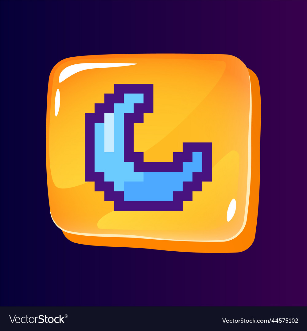 Night mode glossy ui button with pixelated color vector image Night mode glossy ui button with pixelated color