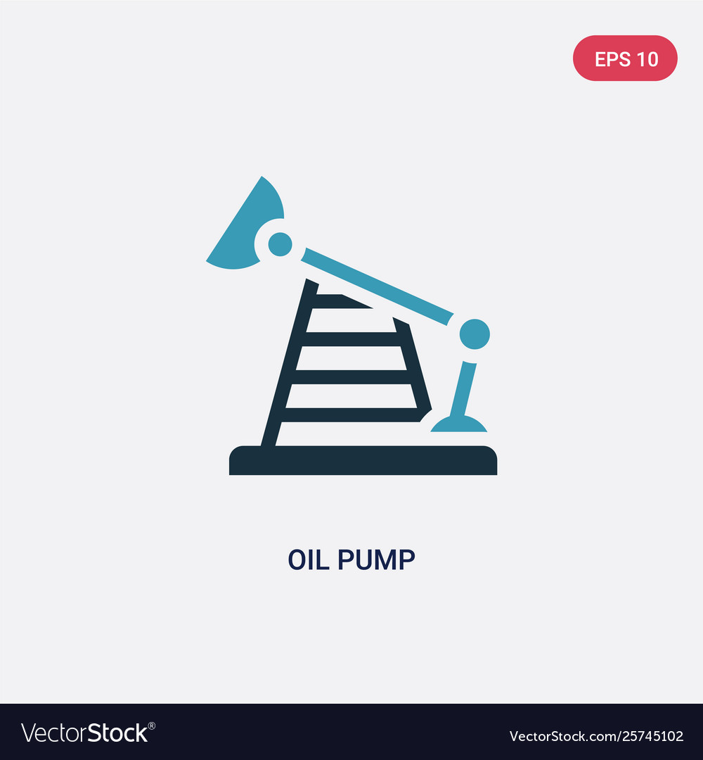 Two color oil pump icon from industry concept