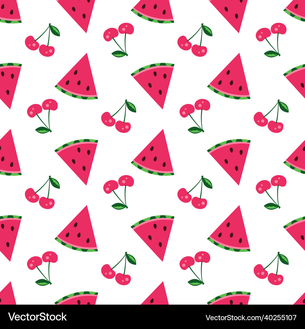 Colored seamless pattern with watermelon Vector Image
