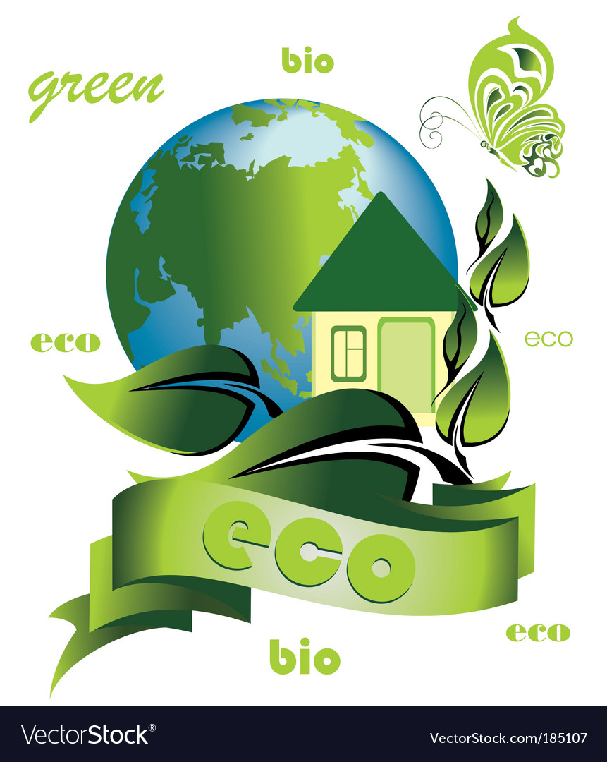 Ecology background with ecological home