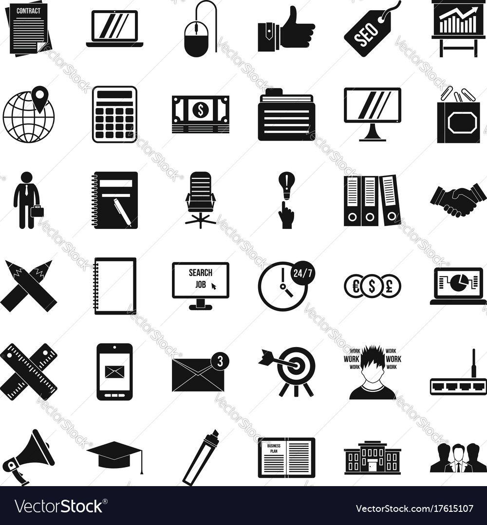 Financial icons set simle style Royalty Free Vector Image