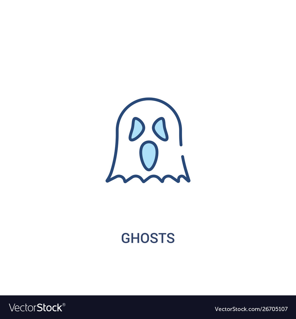 Ghosts concept 2 colored icon simple line element