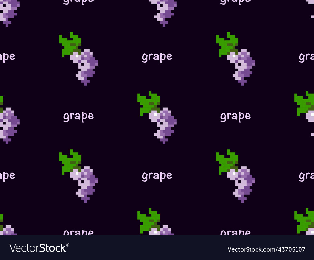 Grape cartoon character seamless pattern