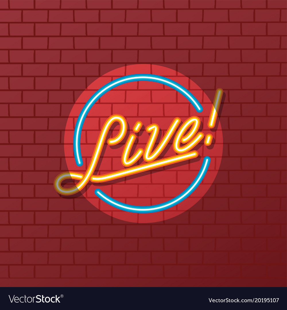 Live show tube neon sign Royalty Free Vector Image