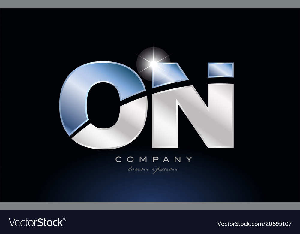 Metal blue alphabet letter on o n logo company