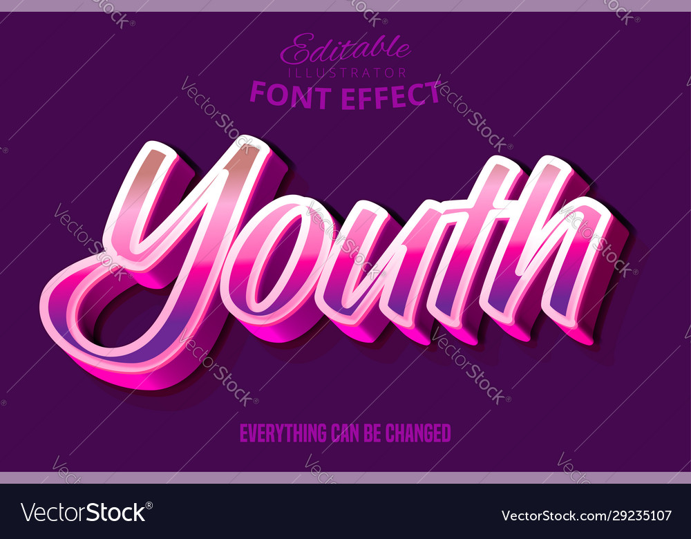 Modern youth script editable typography font