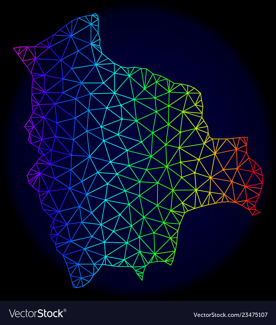 Polygonal 2d Spektrum Maschenkarte von bolivia