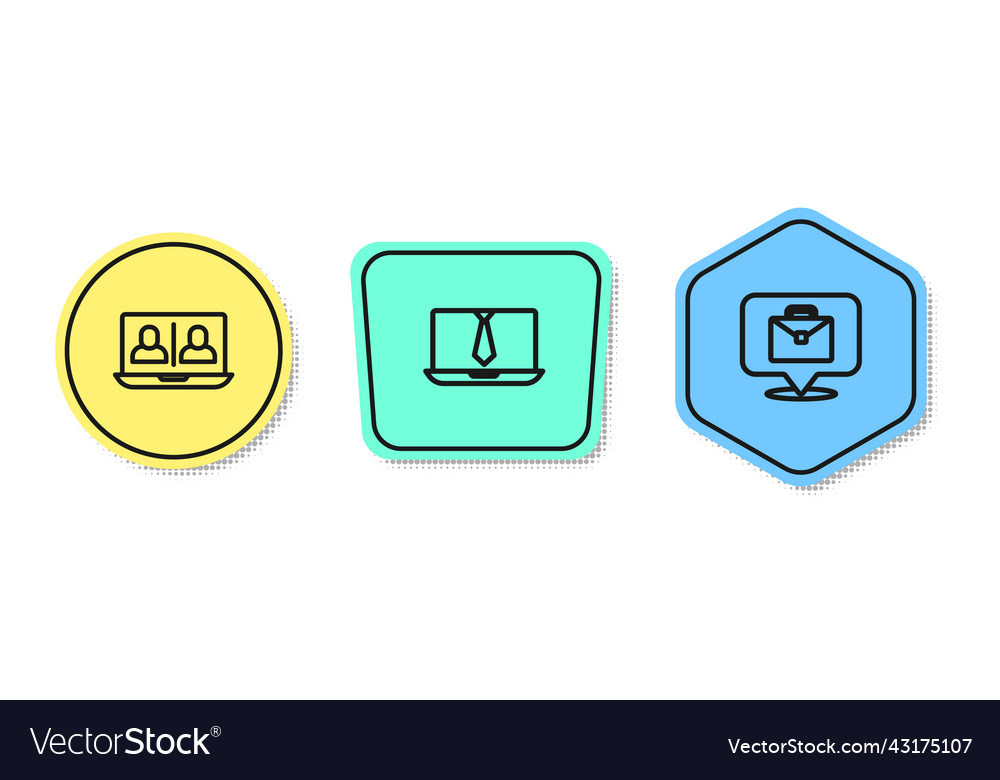 Set line video chat conference and online working