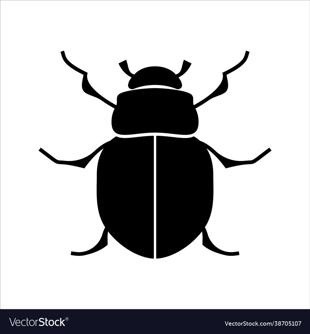 Silhouette a black beetle coleoptera Royalty Free Vector