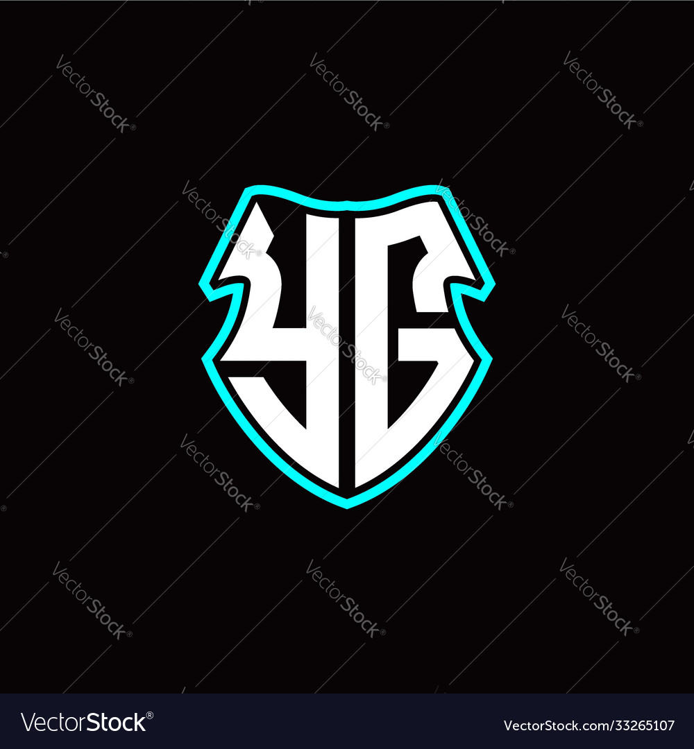 Y g initial logo design with a shield shape vector image Y g initial logo design with a shield shape