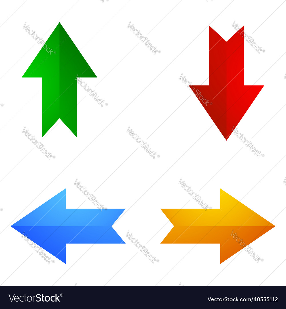 4-Wege Pfeile Zeiger Cursors Formen vector image 4-Wege Pfeile Zeiger Cursors Formen