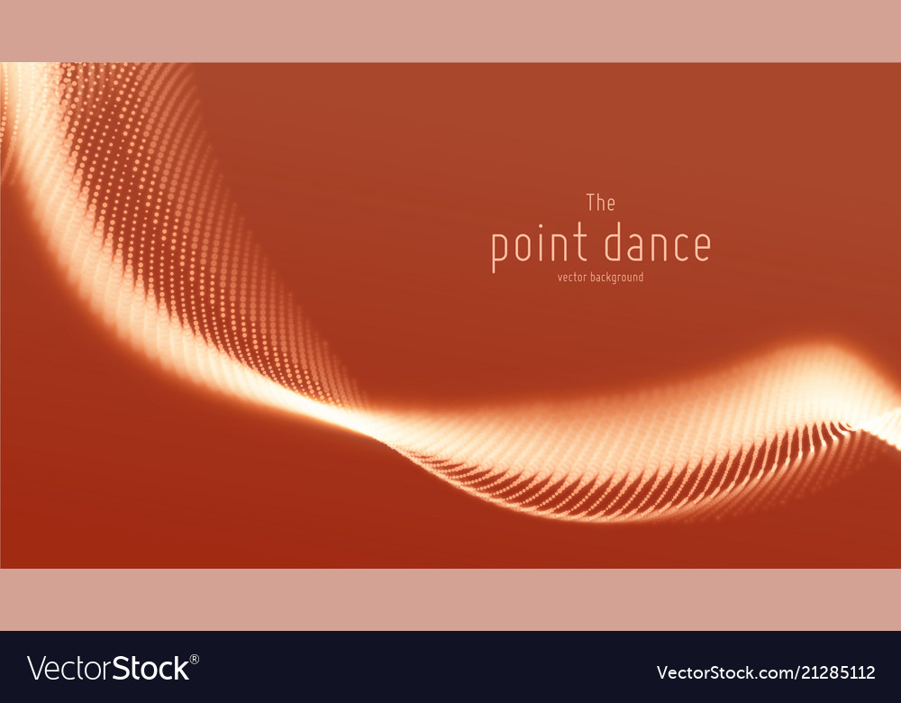 Abstract red particle wave points array vector image Abstract red particle wave points array