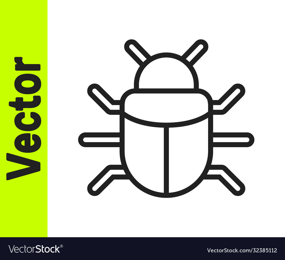 Black line system bug concept icon isolated vector image Black line system bug concept icon isolated