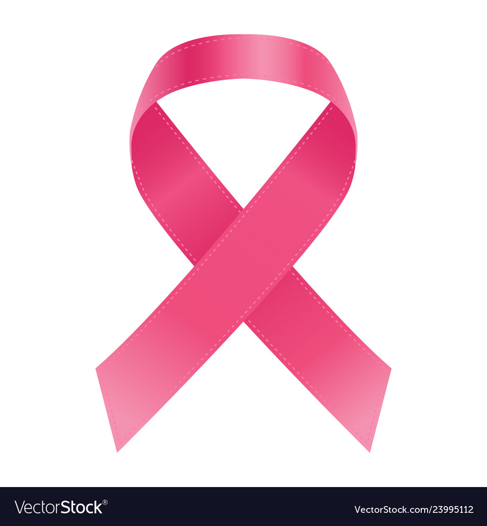 Breast cancer awareness pink ribbon isolated Vector Image