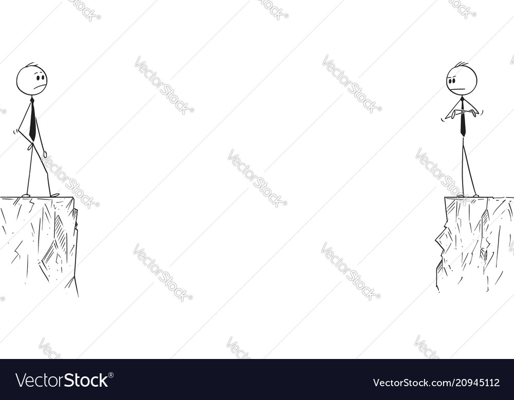 Cartoon of business competitors or partners Vector Image