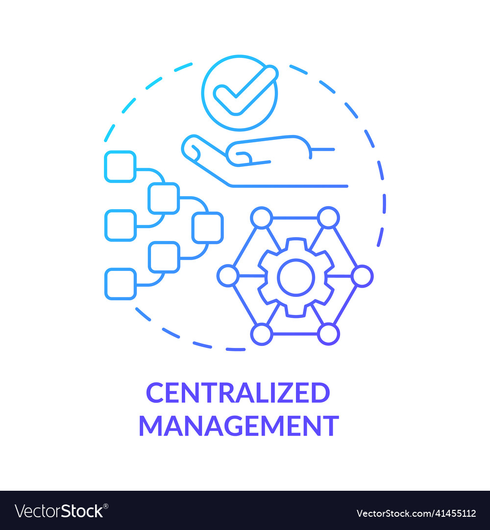 Centralized management blue gradient concept icon