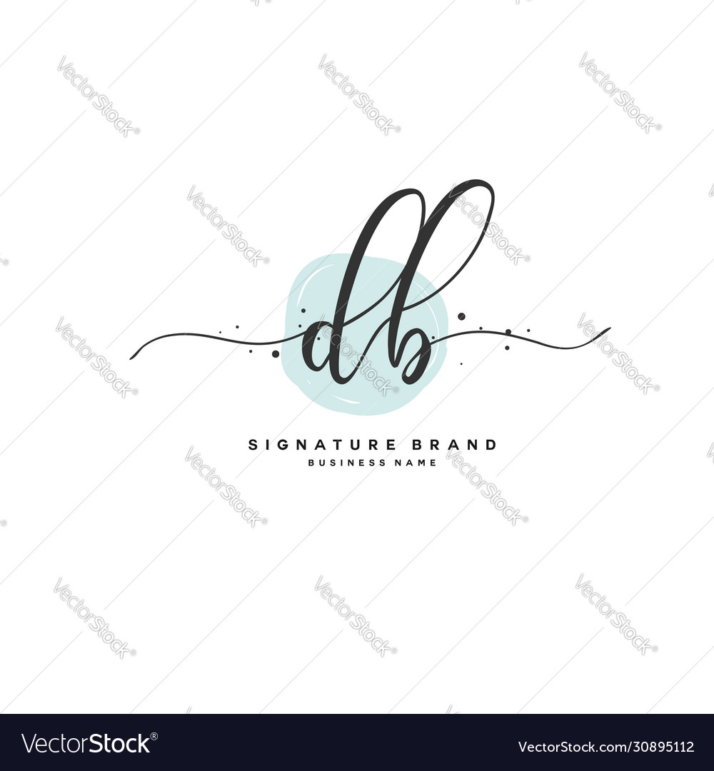 D b db initial letter handwriting and signature