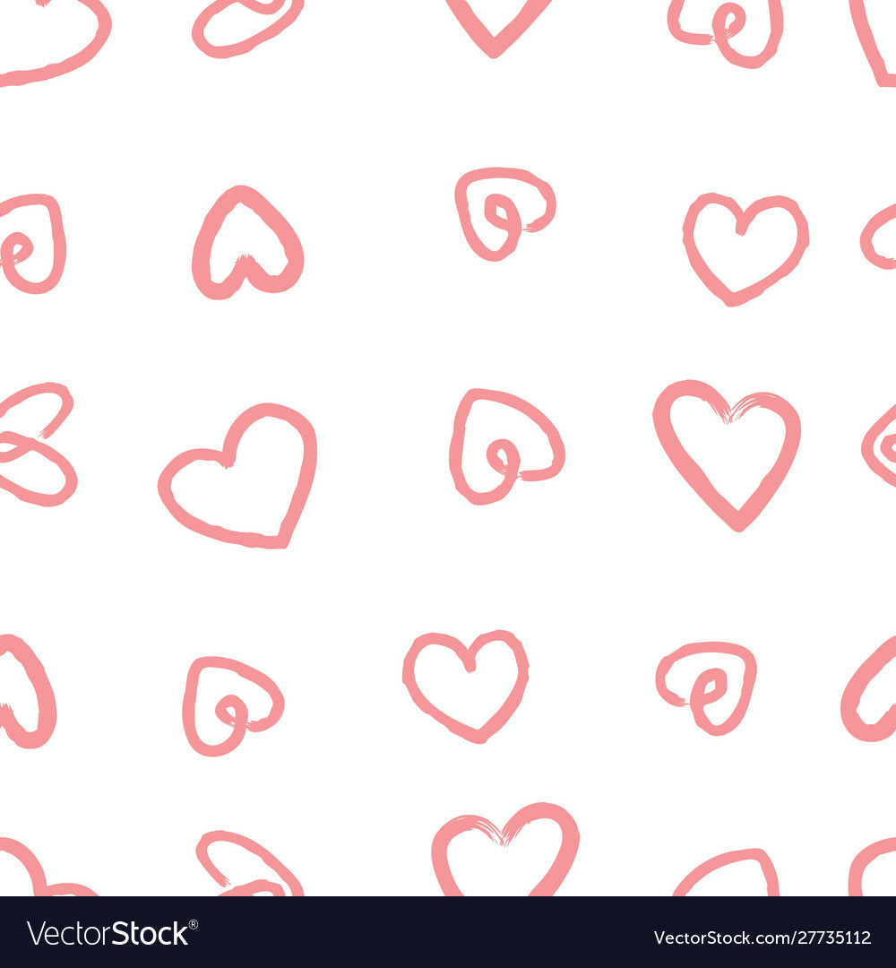 Heart doodles seamless love pattern hand drawn