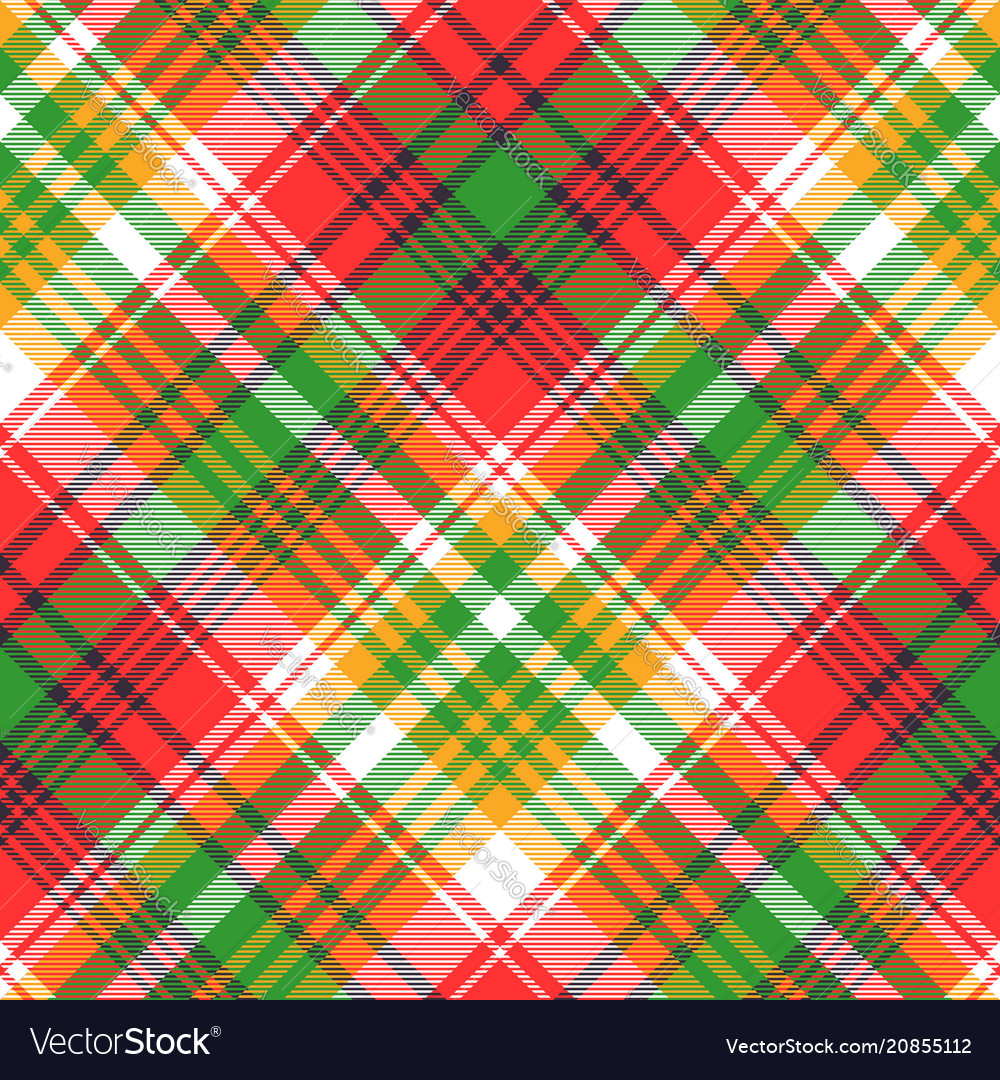 Madras plaid seamless fabric texture Royalty Free Vector