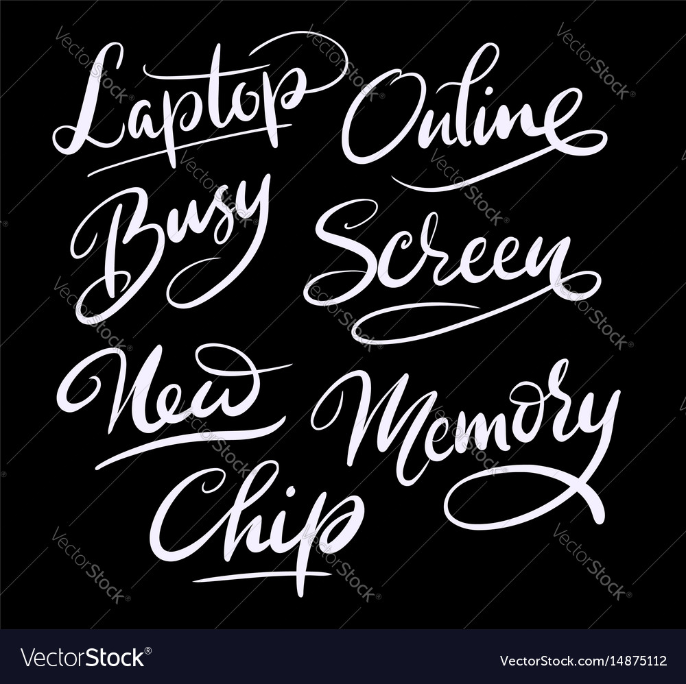 Online and laptop hand written typography