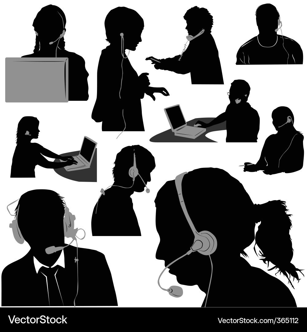 Secretary and call center Royalty Free Vector Image