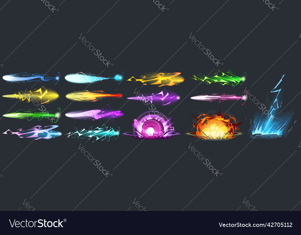 Vfx gun effect space blasters ray bomb explosion Vector Image