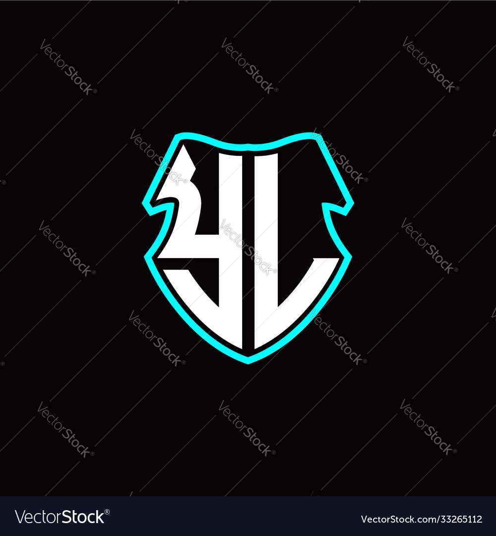 Y l initial logo design with a shield shape vector image Y l initial logo design with a shield shape