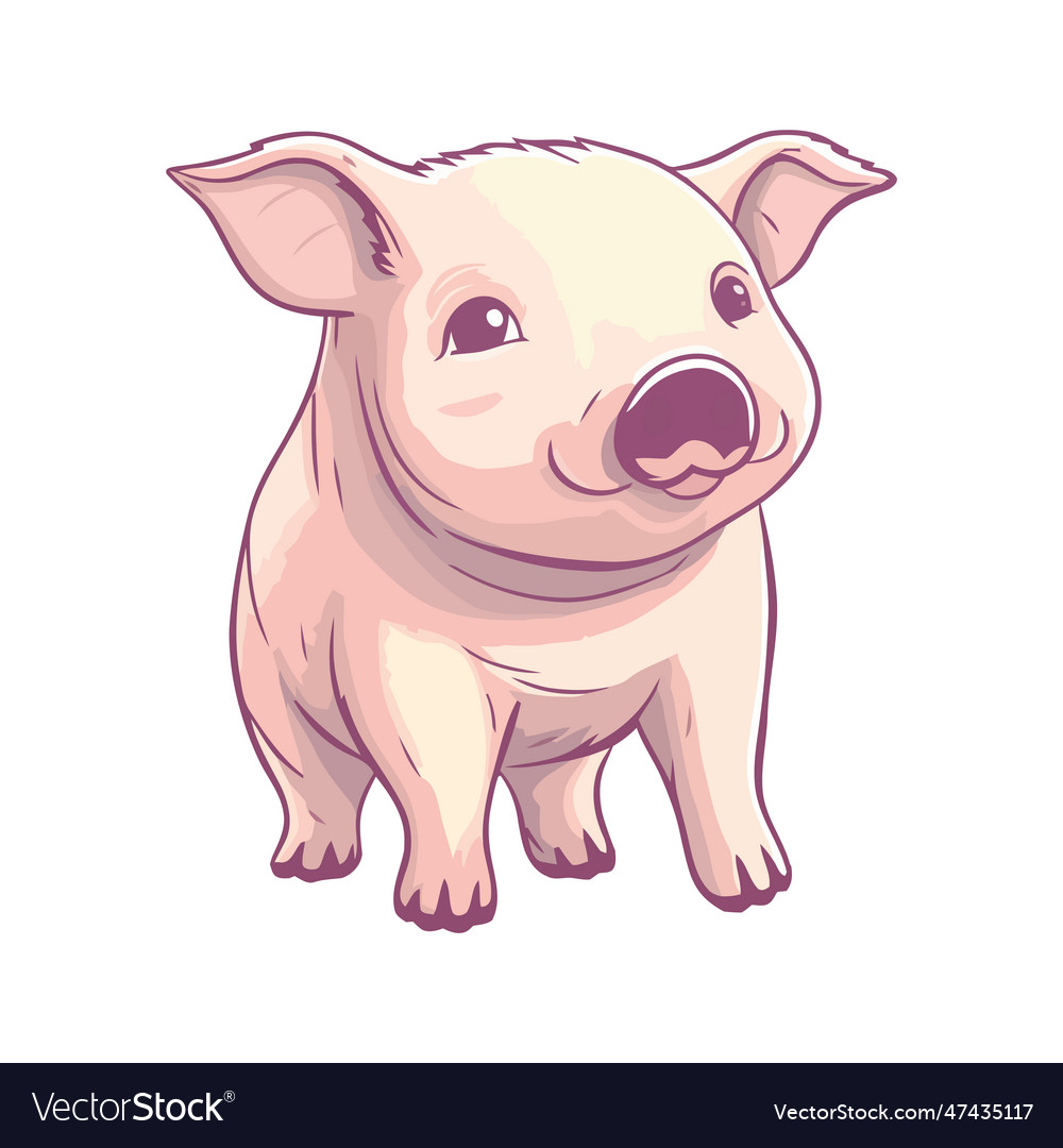 Cute Cartoon Kawaii Piglets, Piggy Standing In Profile On White Background,  Vector Seamless Pattern Royalty Free SVG, Cliparts, Vectors, and Stock  Illustration. Image 109073812.