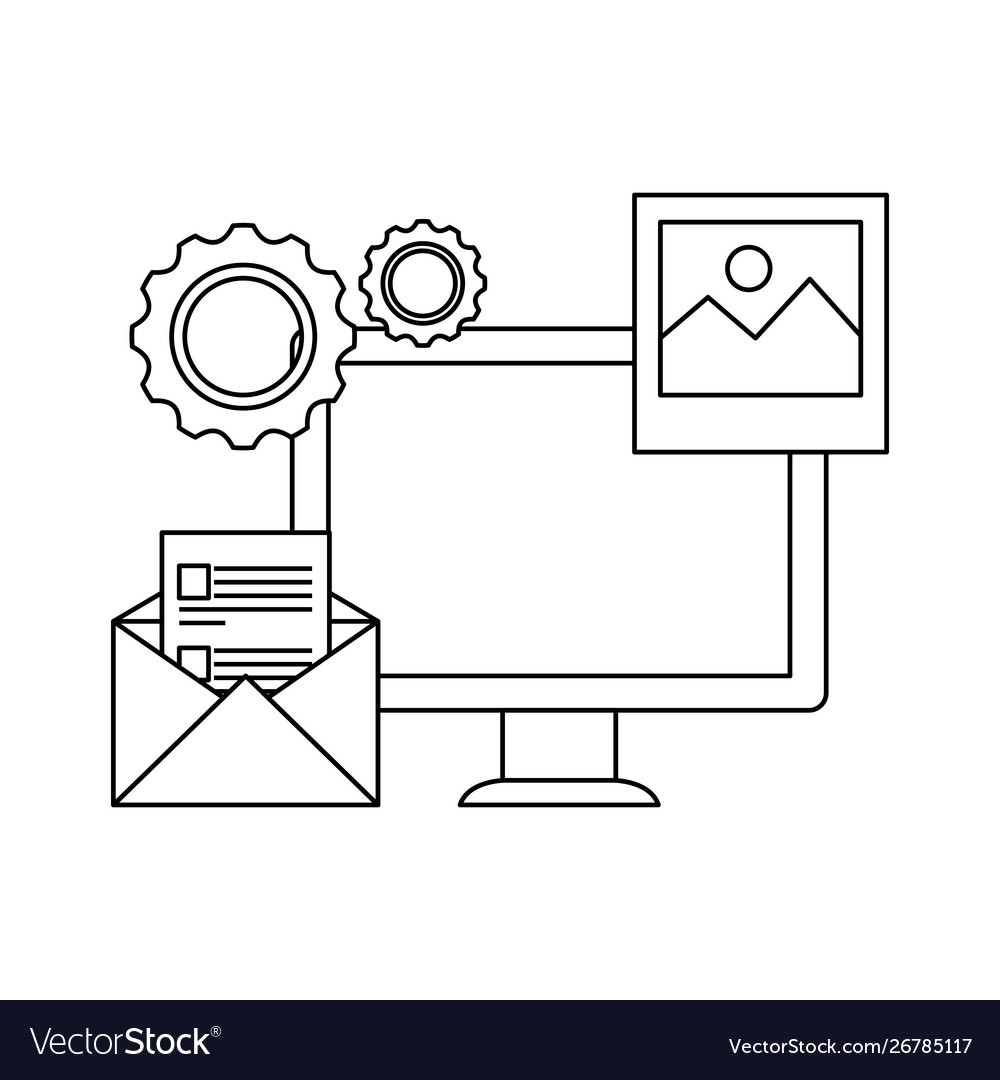 Desktop computer with envelope mail