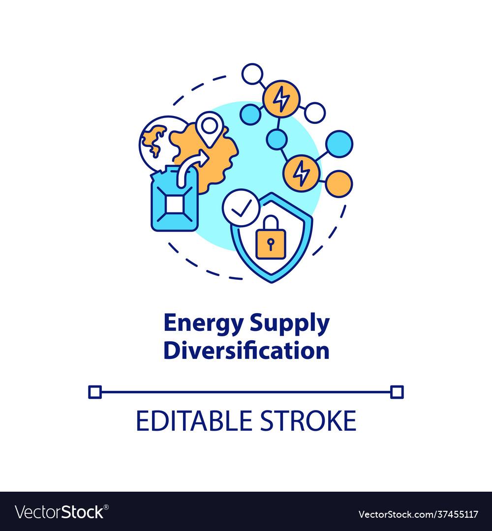 Energy supply diversification concept icon