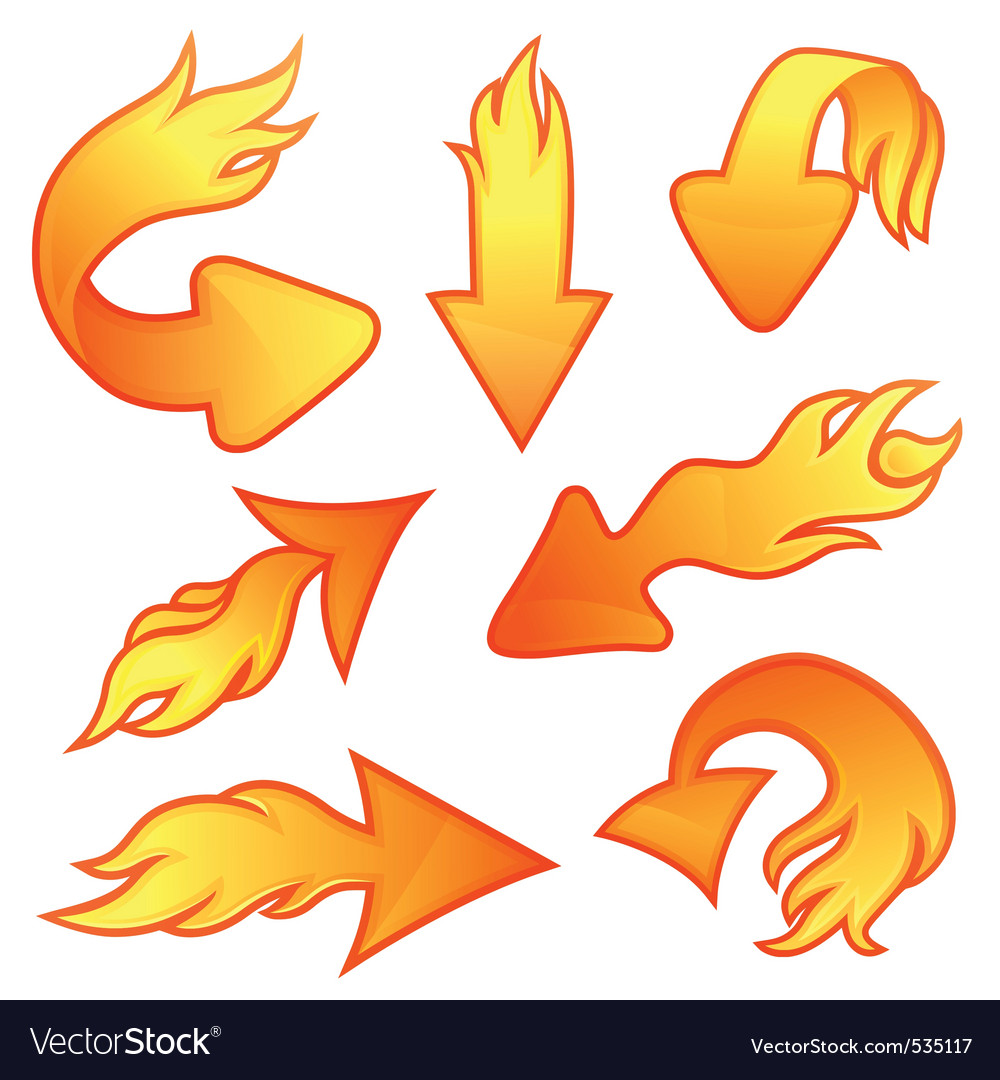 Fire arrows Royalty Free Vector Image - VectorStock