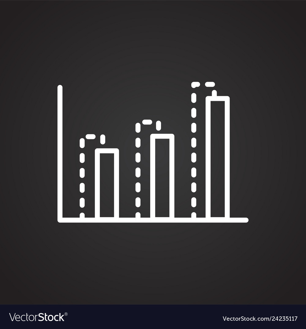 Graph line icon on background for graphic and web vector image Graph line icon on background for graphic and web
