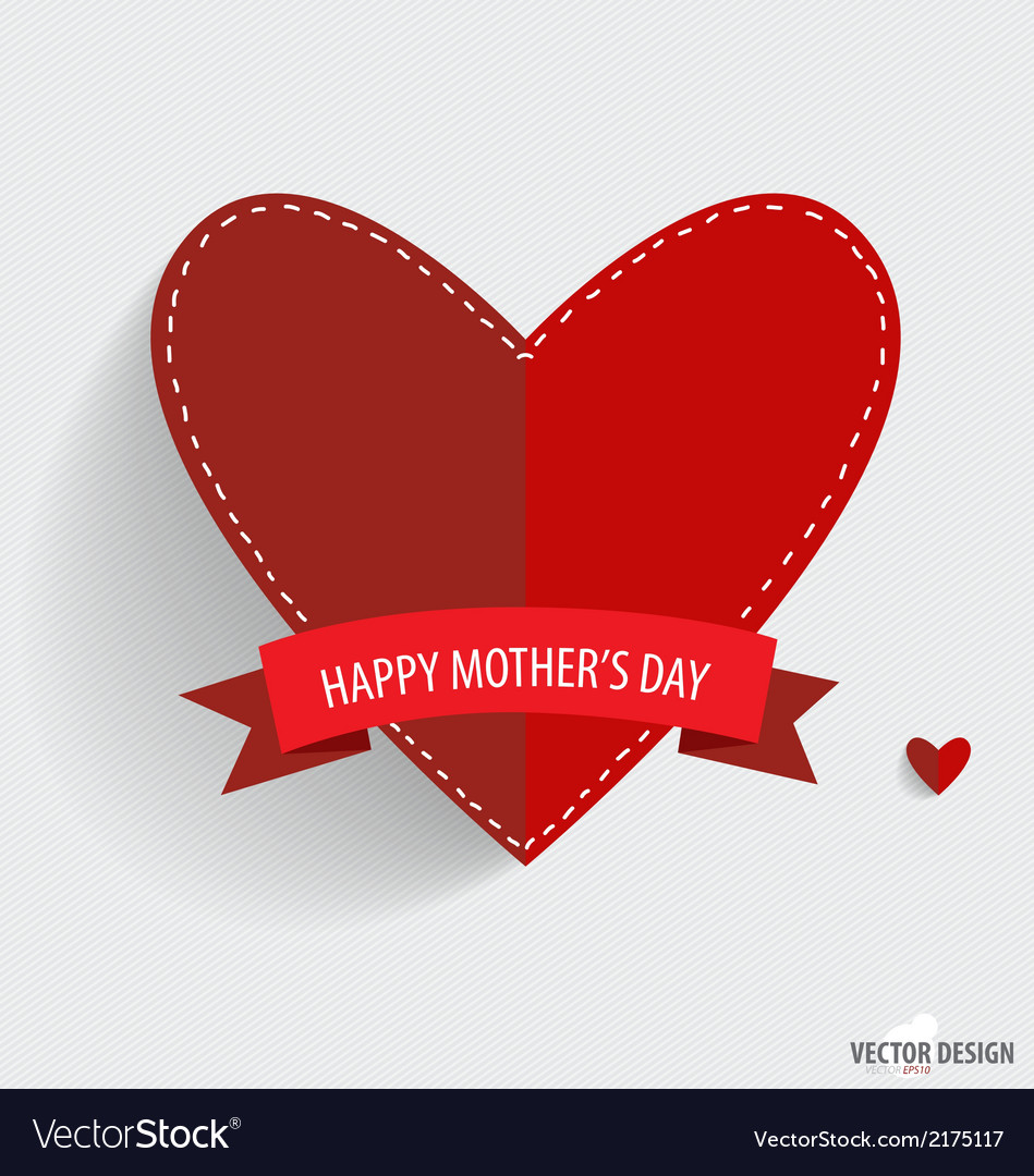 Happy Motherss Day Paper Hearts Royalty Free Vector Image