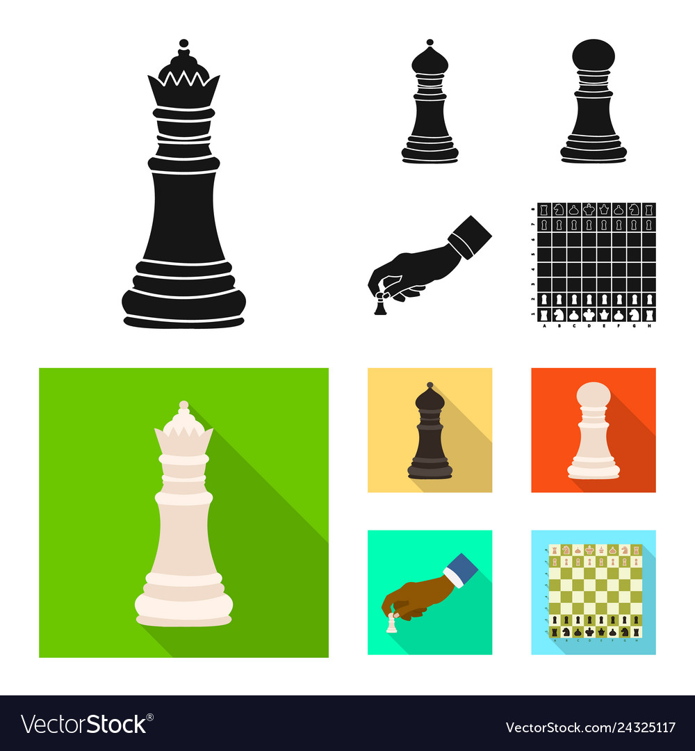 Isolated object of checkmate and thin icon set vector image Isolated object of checkmate and thin icon set