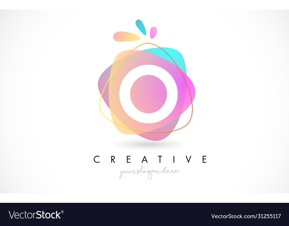 O letter logo design with vibrant colorful splash