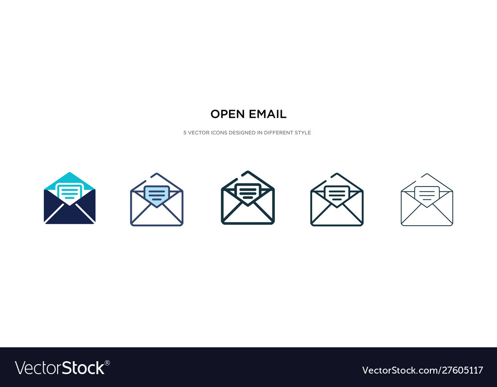 Öffnen Sie E-Mail-Symbol in verschiedenen Stil zweifarbig