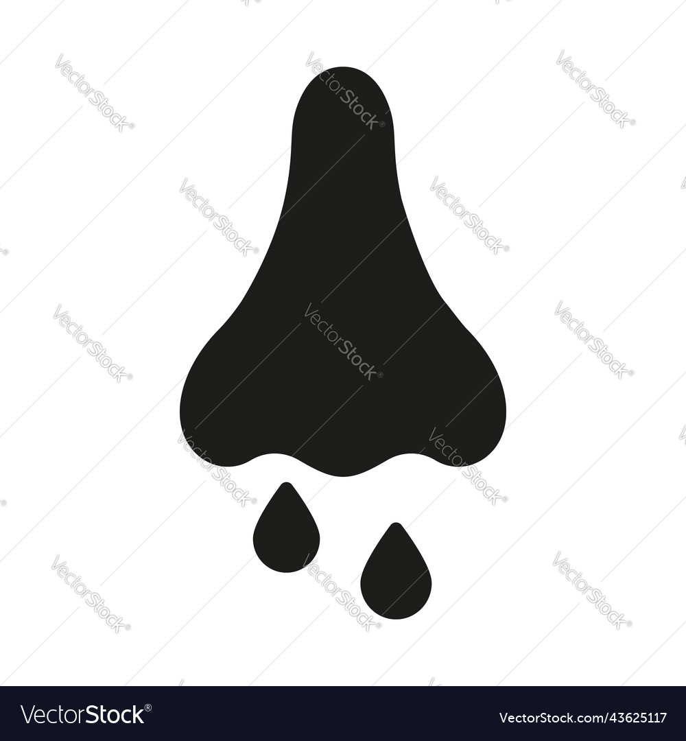 Runny nose line icon coronavirus symptom Vector Image