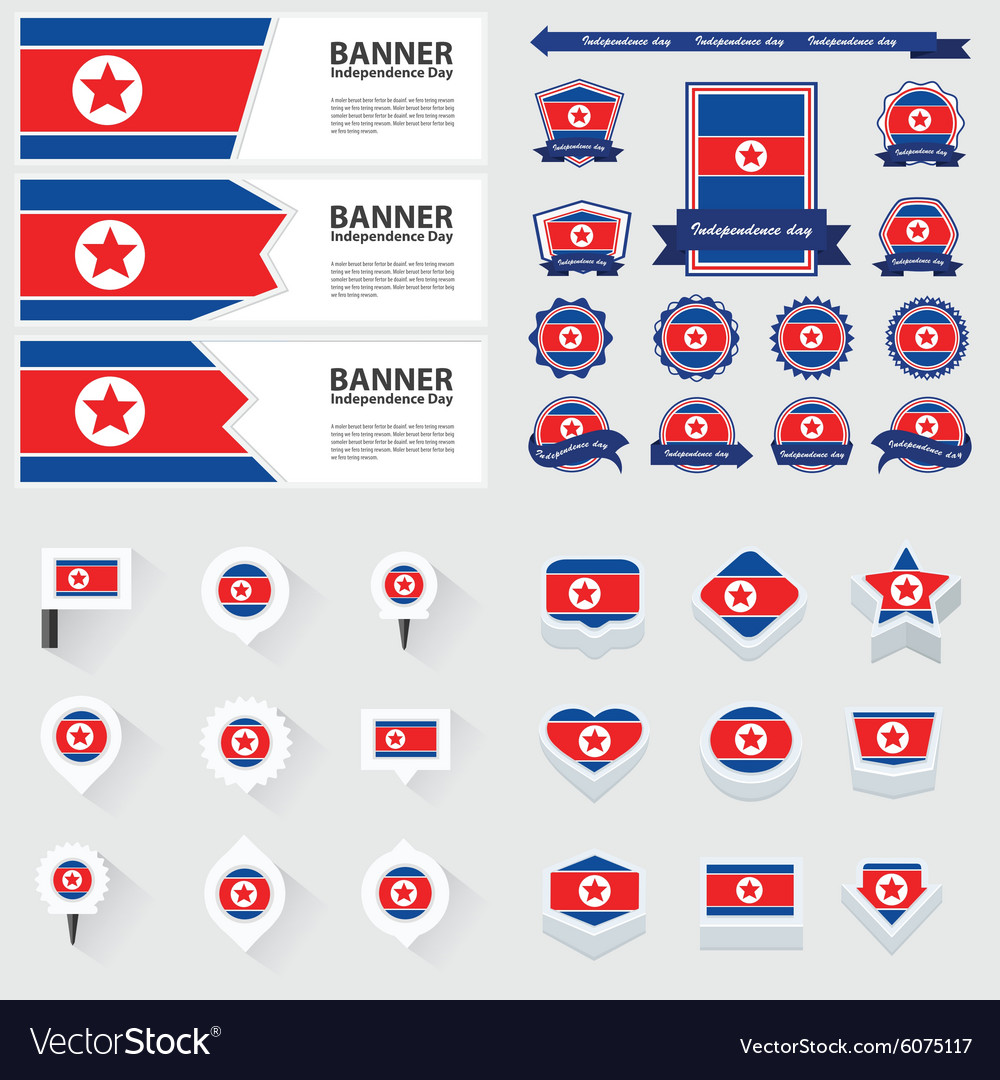 SET korea north Royalty Free Vector Image - VectorStock