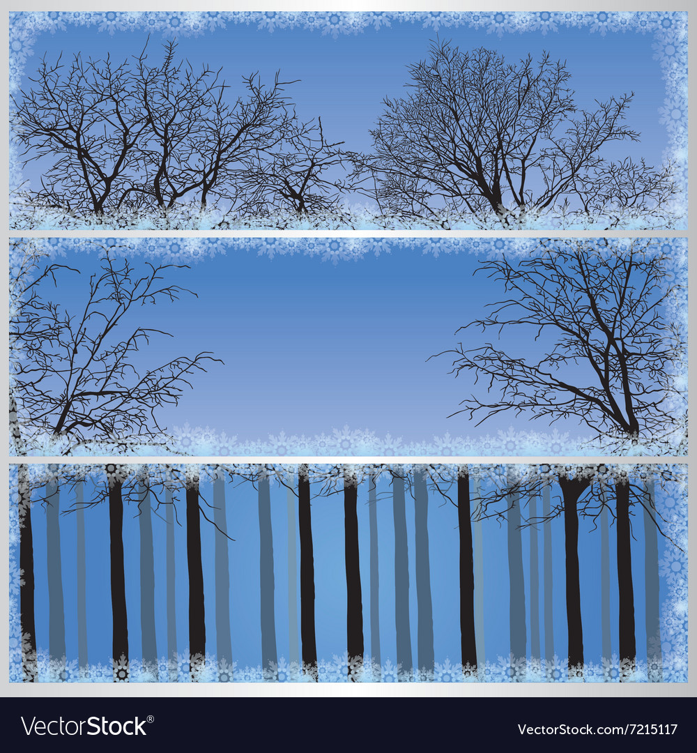 set of forest banners