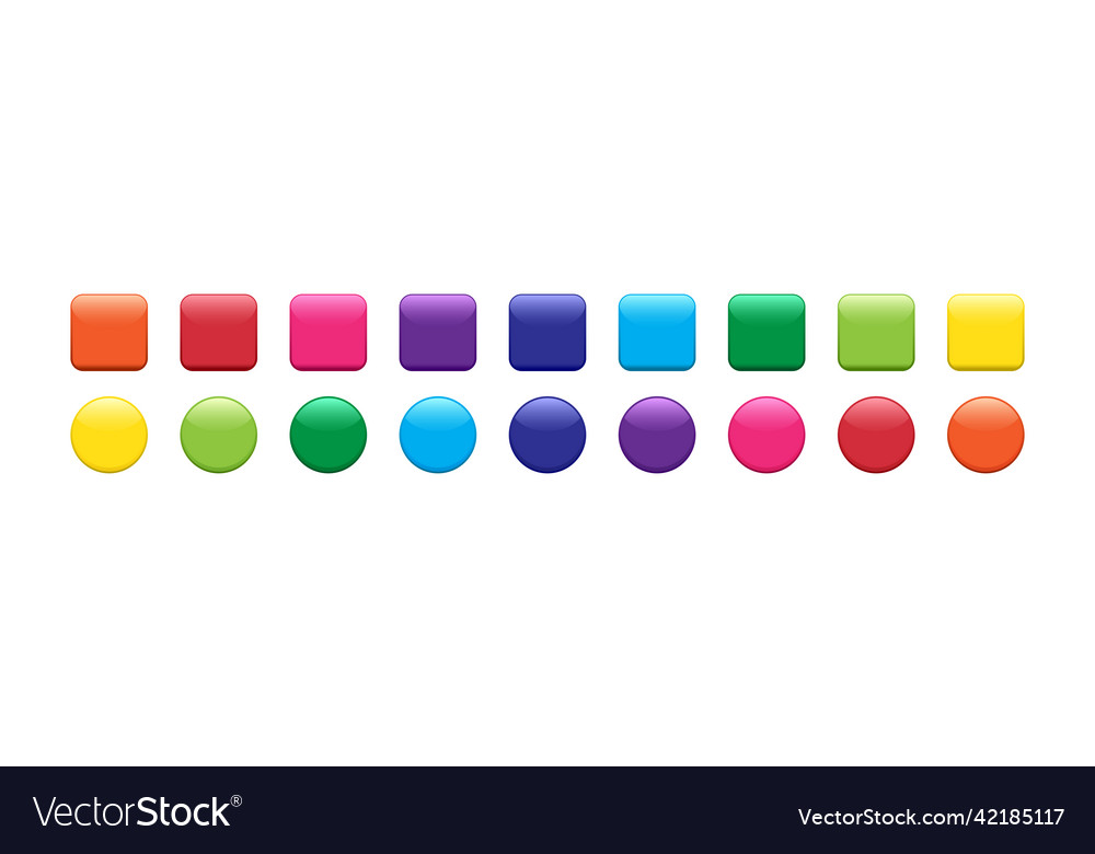 Web push button glossy colorful icon vector image Web push button glossy colorful icon