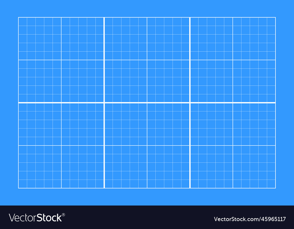 White Grid On Blue Background Blueprint Design Vector Image