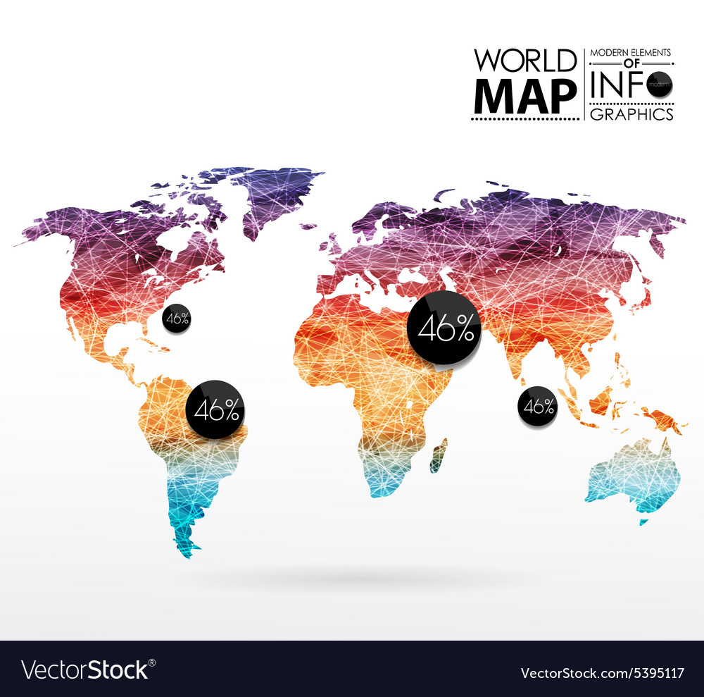 World map background in polygon