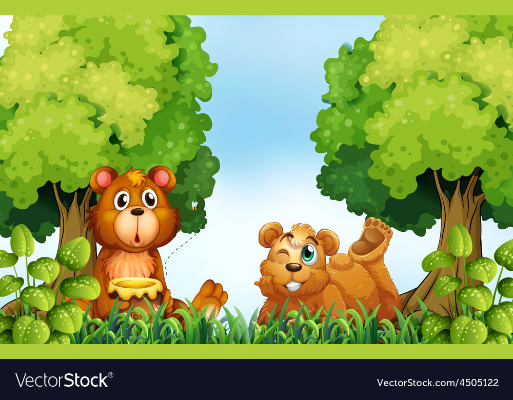 Bears and forest Royalty Free Vector Image - VectorStock