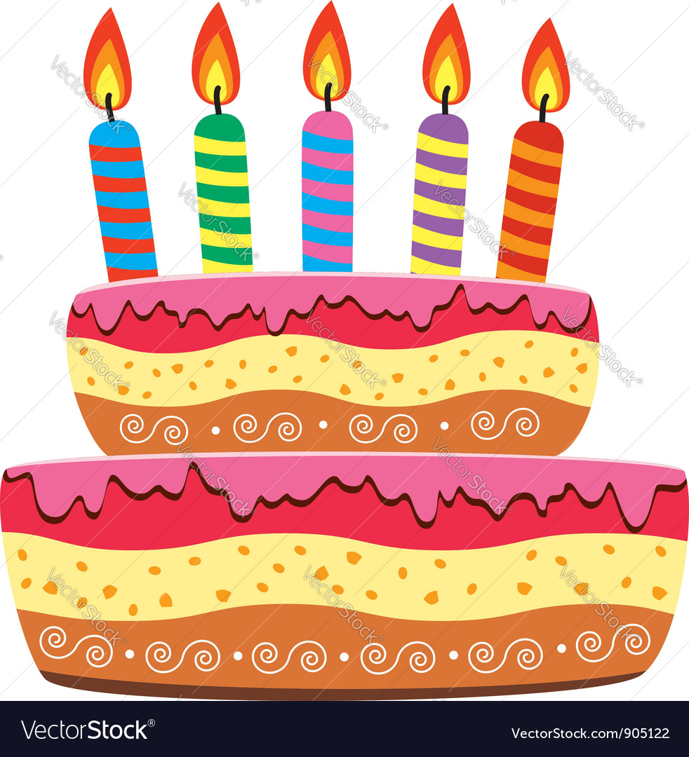 Birthday cake Royalty Free Vector Image - VectorStock