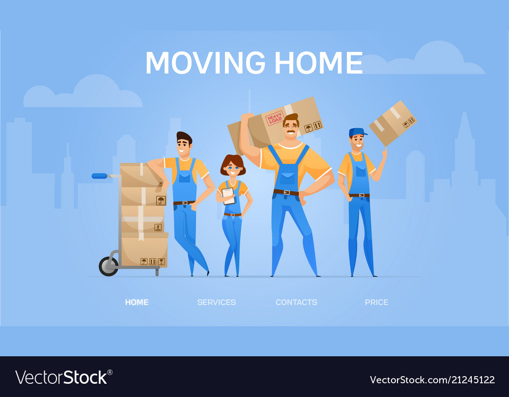 Cartoon loaders movers team