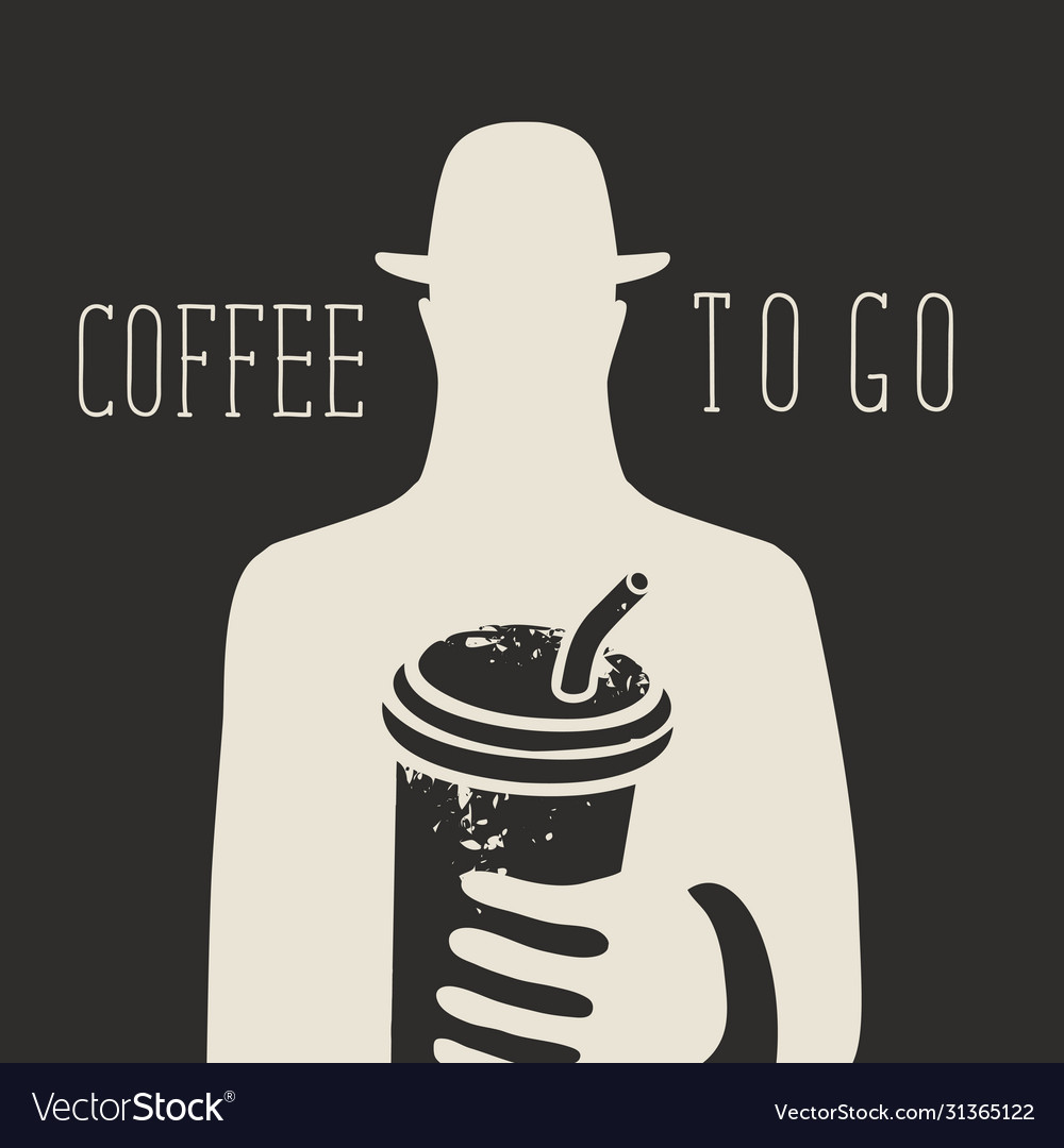 Creative banner for a coffee to go Royalty Free Vector Image