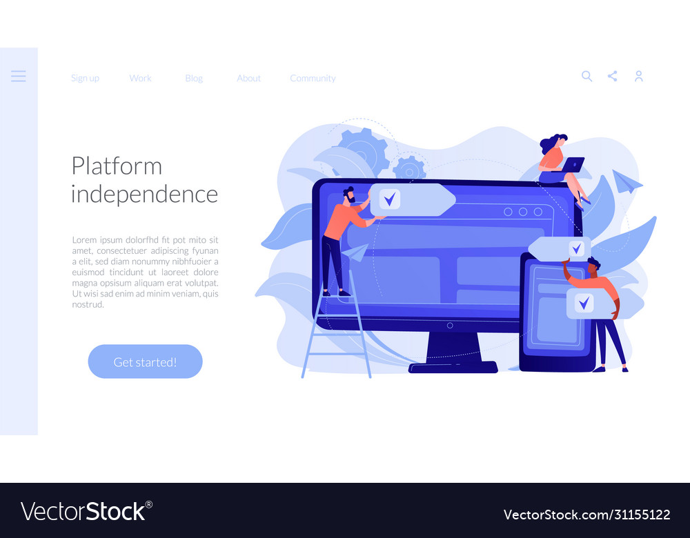 Cross-platform software concept landing page vector image Cross-platform software concept landing page