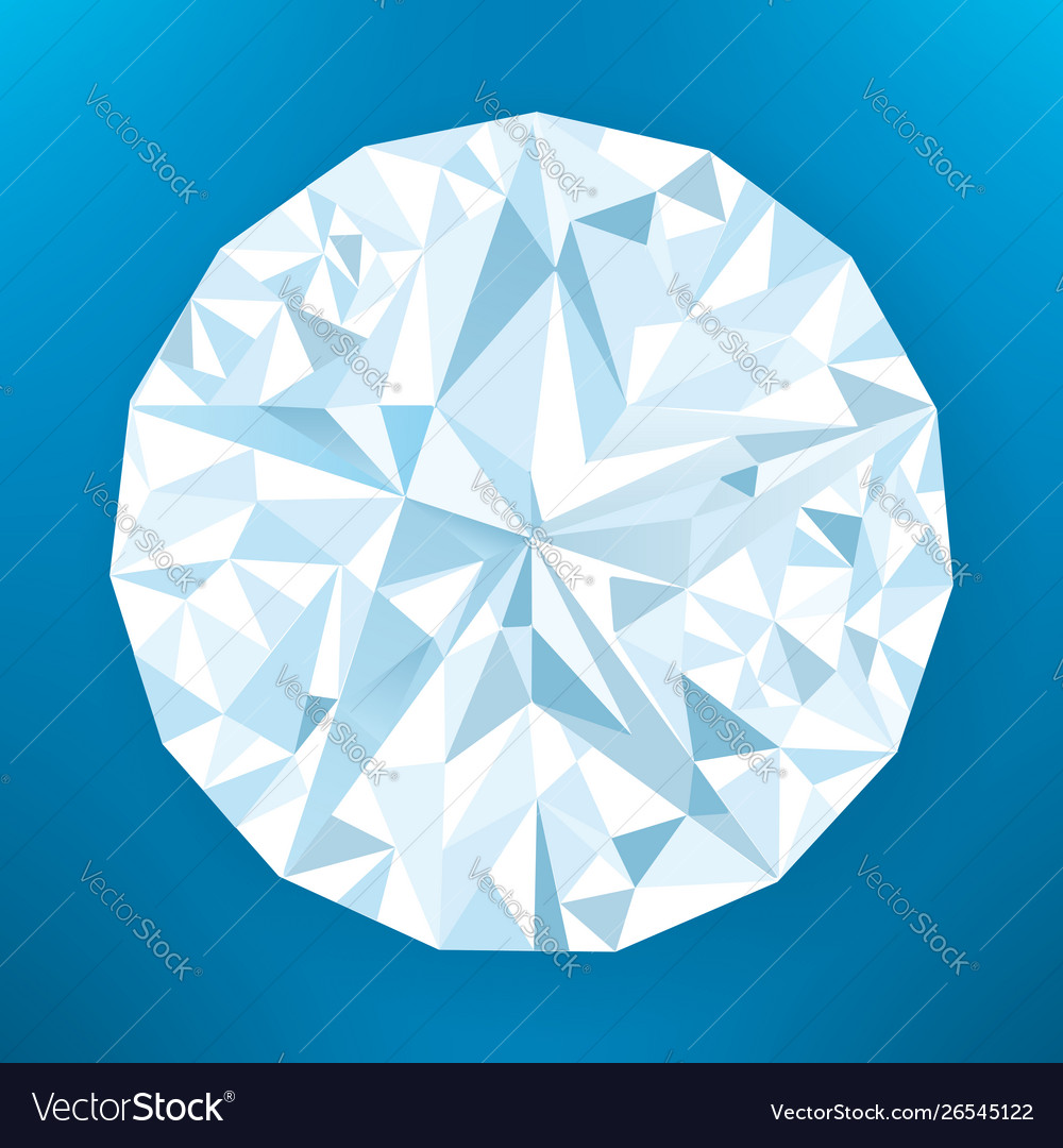 Frontal view regular diamond with reflections